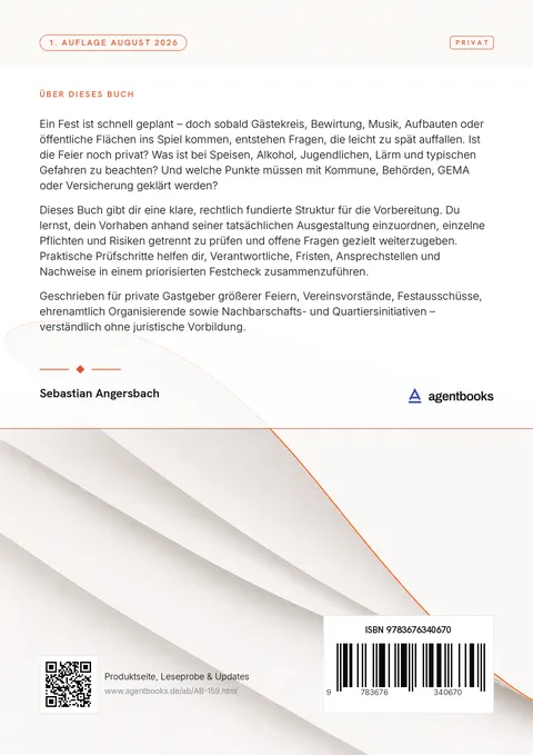 Rückseite: Private und Vereinsfeste rechtlich klar ausrichten