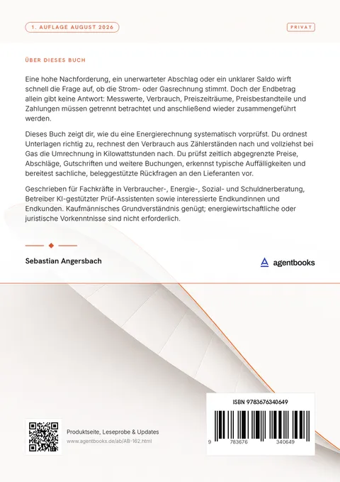Rückseite: Strom- und Gasrechnungen vorprüfen