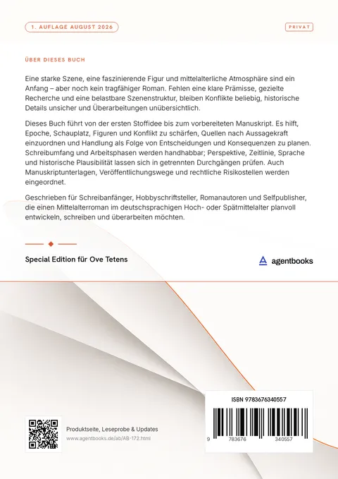 Rückseite: Mittelalterroman planen und schreiben