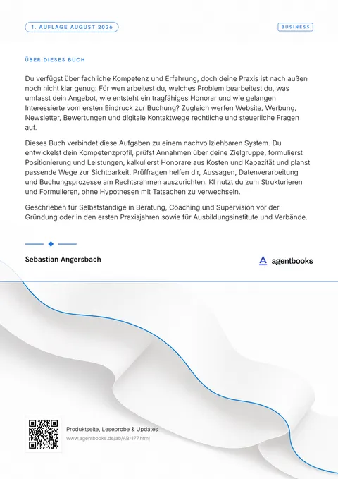 Rückseite: Praxisaufbau für Beratung