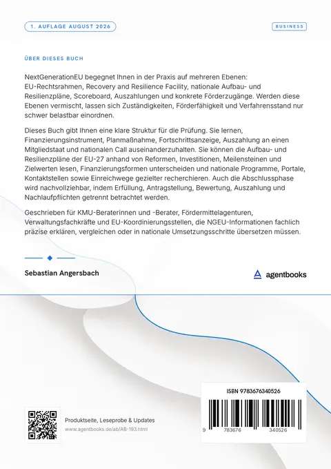 Rückseite: NextGenerationEU: RRF und nationale Förderzugänge