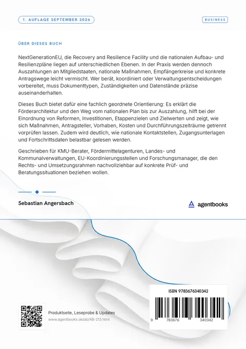 Rückseite: NextGenerationEU 2021–2026: Förderstruktur und Zugangswege