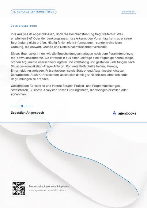 Rückseite: Das Pyramidenprinzip im Firmenkontext
