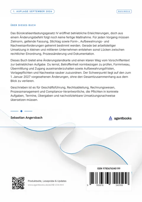 Rückseite: Bürokratieentlastungsgesetz IV: Umsetzung 2027