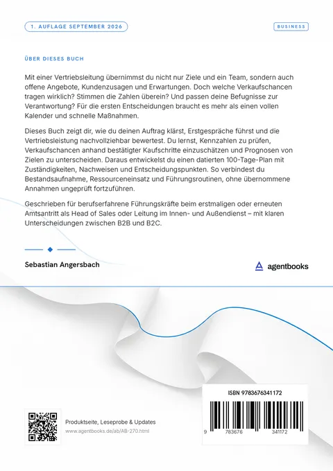 Rückseite: Die ersten 100 Tage als Vertriebsleitung