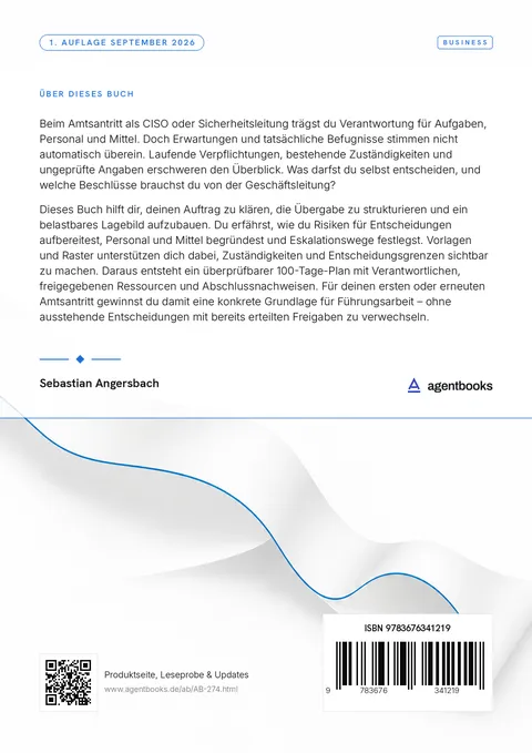 Rückseite: CISO: Vom Mandat zum 100-Tage-Plan
