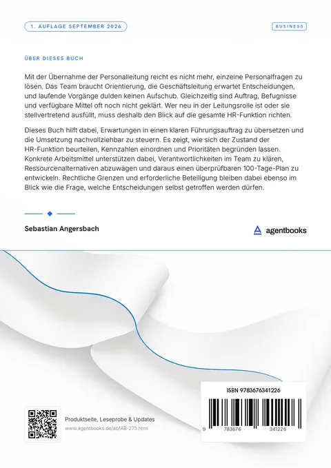 Rückseite: Personalleitung: Die HR-Funktion führen und steuern